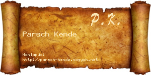 Parsch Kende névjegykártya